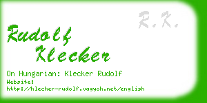rudolf klecker business card